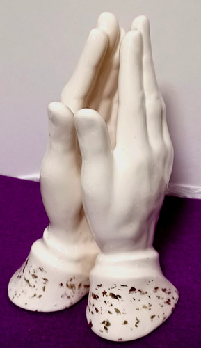 Ceramic praying hands with - ceramic,